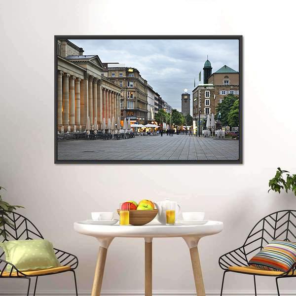 King Street In Stuttgart Canvas Wall Art-3 Horizontal-Gallery Wrap-25" x 16"-Tiaracle