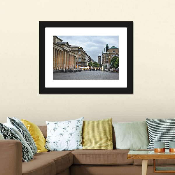 King Street In Stuttgart Canvas Wall Art-3 Horizontal-Gallery Wrap-25" x 16"-Tiaracle