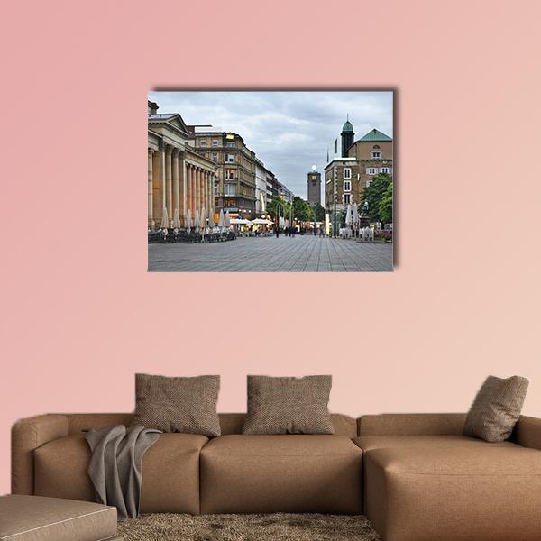 King Street In Stuttgart Canvas Wall Art-1 Piece-Gallery Wrap-48" x 32"-Tiaracle
