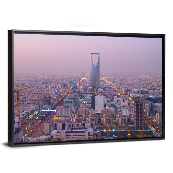 Kingdom Tower In Riyadh Canvas Wall Art-3 Horizontal-Gallery Wrap-25" x 16"-Tiaracle