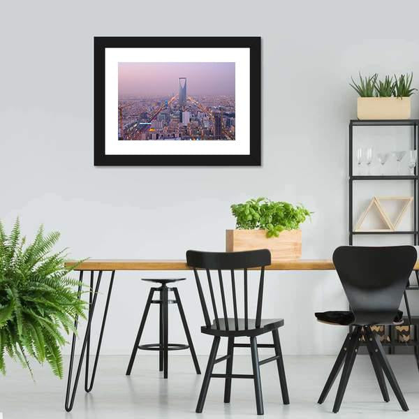 Kingdom Tower In Riyadh Canvas Wall Art-5 Horizontal-Gallery Wrap-22" x 12"-Tiaracle