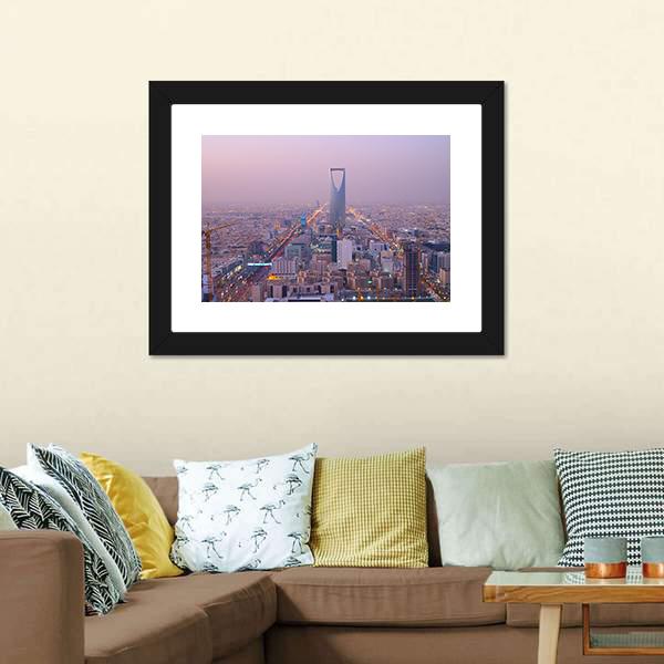 Kingdom Tower In Riyadh Canvas Wall Art-5 Horizontal-Gallery Wrap-22" x 12"-Tiaracle