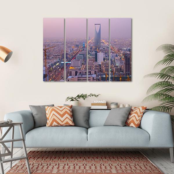 Kingdom Tower In Riyadh Canvas Wall Art-4 Horizontal-Gallery Wrap-34" x 24"-Tiaracle