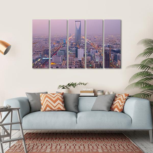 Kingdom Tower In Riyadh Canvas Wall Art-5 Horizontal-Gallery Wrap-22" x 12"-Tiaracle