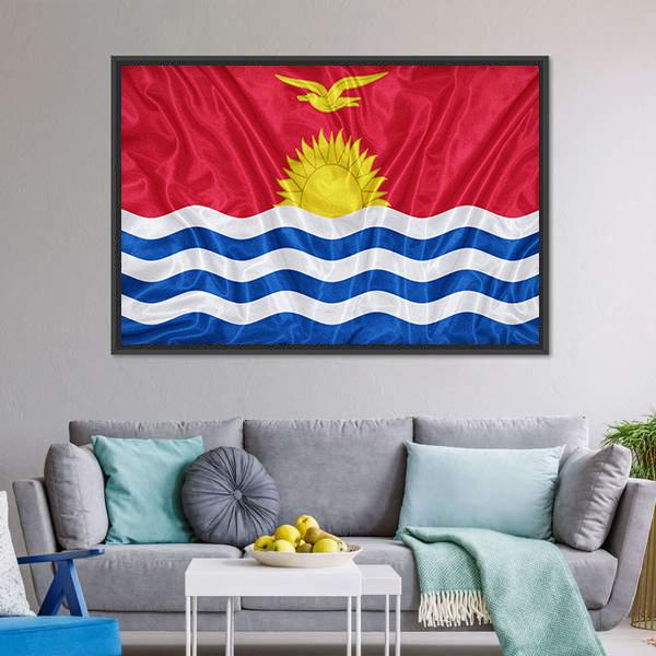 Kiribati Flag Canvas Wall Art-5 Horizontal-Gallery Wrap-22" x 12"-Tiaracle