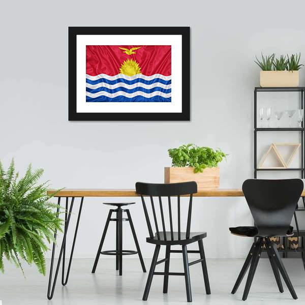 Kiribati Flag Canvas Wall Art-5 Horizontal-Gallery Wrap-22" x 12"-Tiaracle