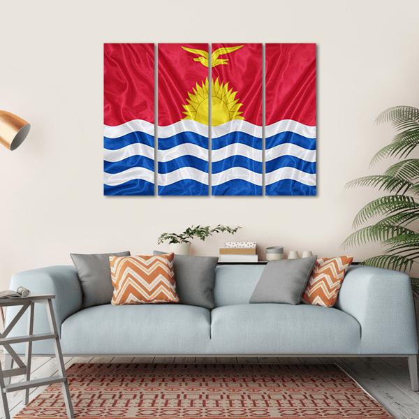 Kiribati Flag Canvas Wall Art-4 Horizontal-Gallery Wrap-34" x 24"-Tiaracle
