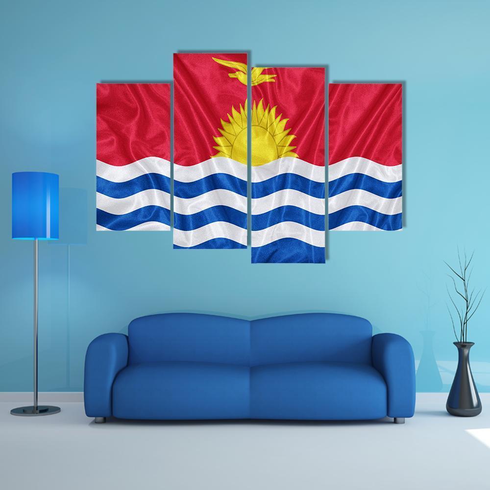 Kiribati Flag Canvas Wall Art-3 Horizontal-Gallery Wrap-37" x 24"-Tiaracle