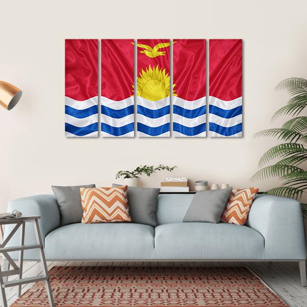 Kiribati Flag Canvas Wall Art-5 Horizontal-Gallery Wrap-22" x 12"-Tiaracle