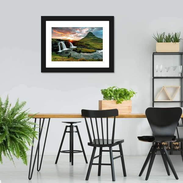 Kirkjufell Fall Iceland Canvas Wall Art-3 Horizontal-Gallery Wrap-25" x 16"-Tiaracle