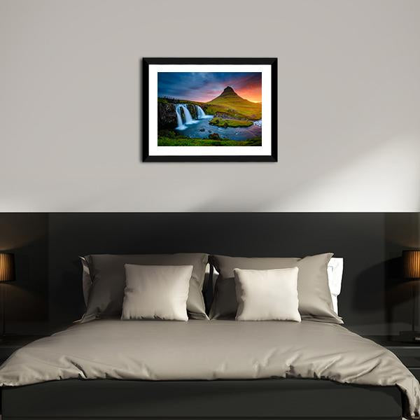 Kirkjufell Mountain Iceland Canvas Wall Art-3 Horizontal-Gallery Wrap-25" x 16"-Tiaracle