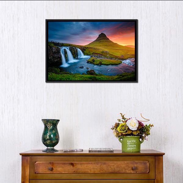 Kirkjufell Mountain Iceland Panoramic Canvas Wall Art-1 Piece-36" x 12"-Tiaracle