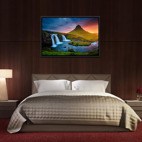 Kirkjufell Mountain Iceland Panoramic Canvas Wall Art-1 Piece-36" x 12"-Tiaracle