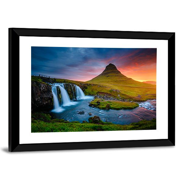 Kirkjufell Mountain Iceland Panoramic Canvas Wall Art-1 Piece-36" x 12"-Tiaracle