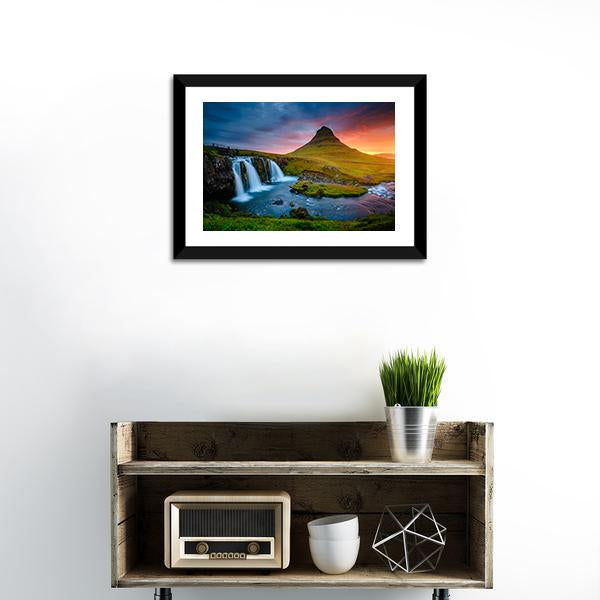 Kirkjufell Mountain Iceland Panoramic Canvas Wall Art-1 Piece-36" x 12"-Tiaracle