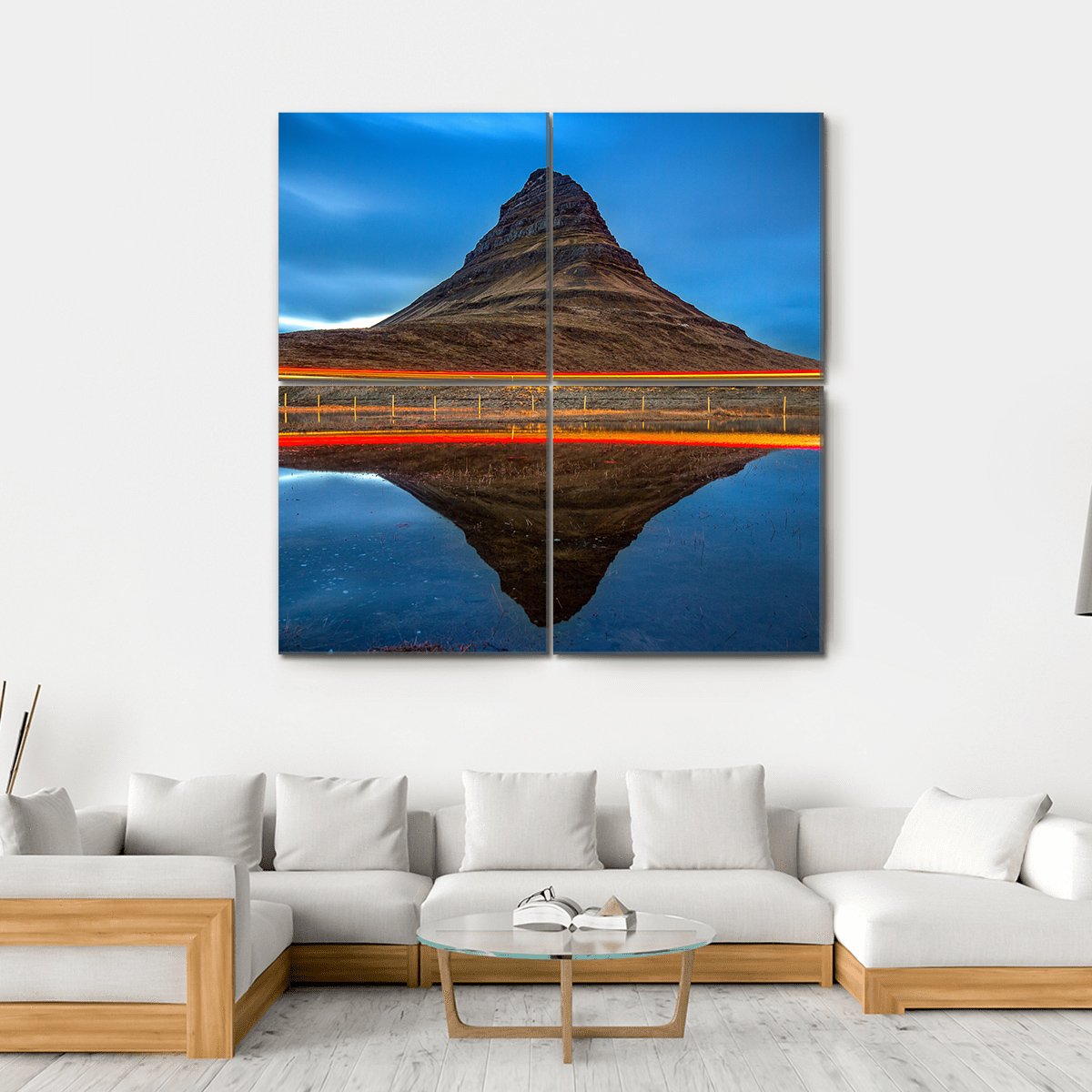 Kirkjufell Mountains Iceland Canvas Wall Art-4 Square-Gallery Wrap-17" x 17"-Tiaracle