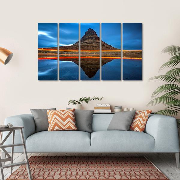 Kirkjufell Mountains Iceland Canvas Wall Art-5 Horizontal-Gallery Wrap-22" x 12"-Tiaracle