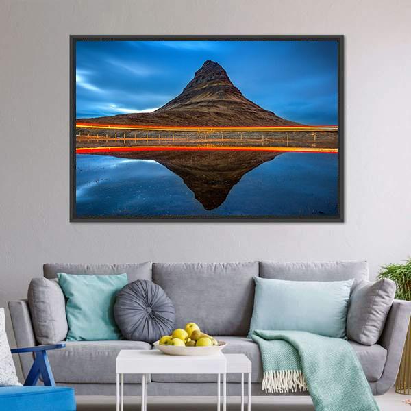 Kirkjufell Mountains Iceland Canvas Wall Art-5 Horizontal-Gallery Wrap-22" x 12"-Tiaracle