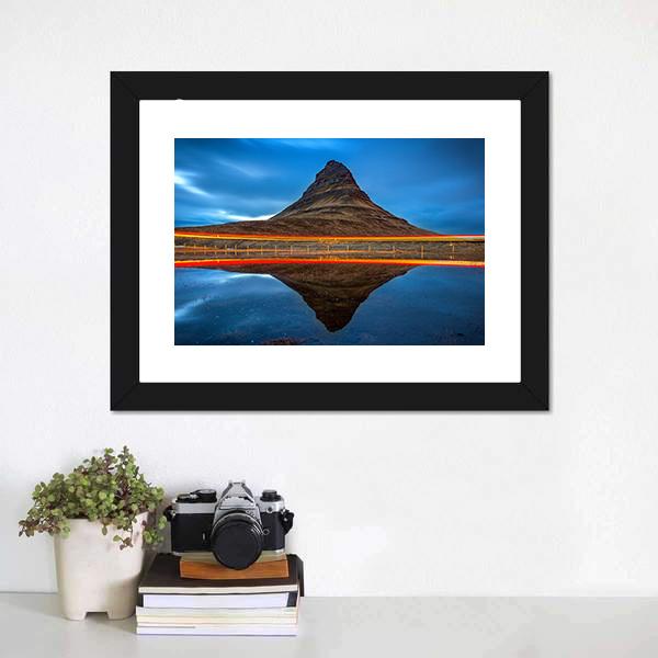 Kirkjufell Mountains Iceland Canvas Wall Art-1 Piece-Framed Print-20" x 16"-Tiaracle