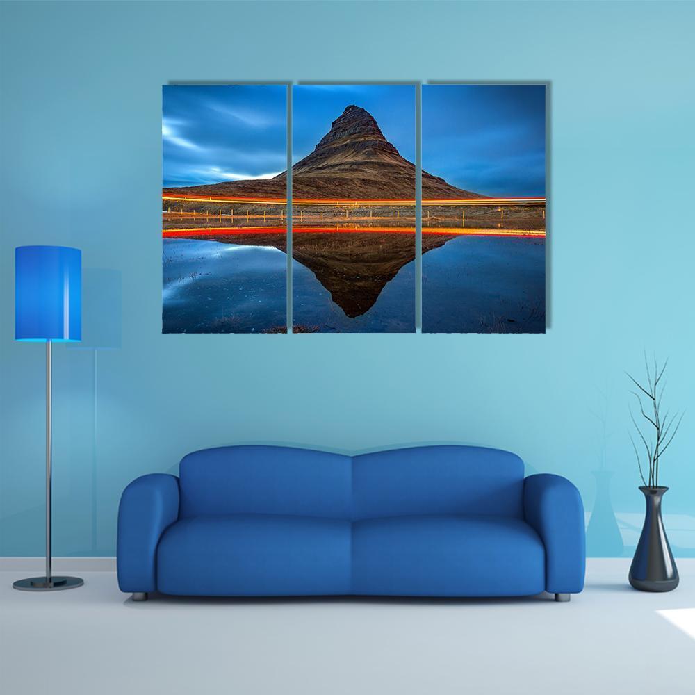 Kirkjufell Mountains Iceland Canvas Wall Art-3 Horizontal-Gallery Wrap-37" x 24"-Tiaracle