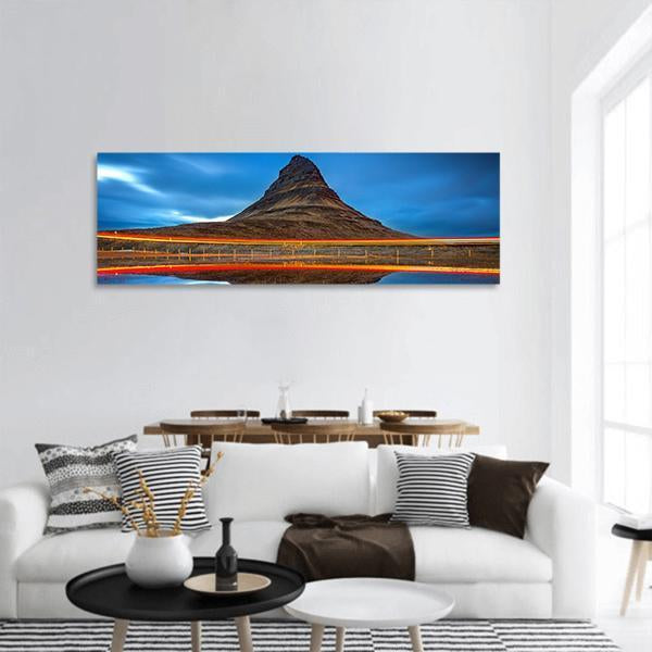Kirkjufell Mountains Iceland Panoramic Canvas Wall Art-1 Piece-36" x 12"-Tiaracle