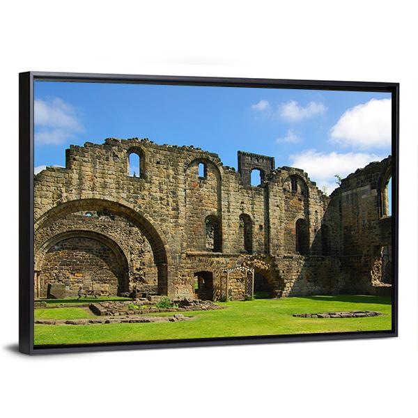 Kirkstall Abbey Canvas Wall Art-3 Horizontal-Gallery Wrap-25" x 16"-Tiaracle
