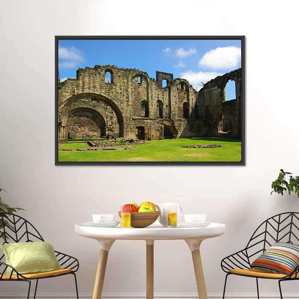 Kirkstall Abbey Canvas Wall Art-3 Horizontal-Gallery Wrap-25" x 16"-Tiaracle