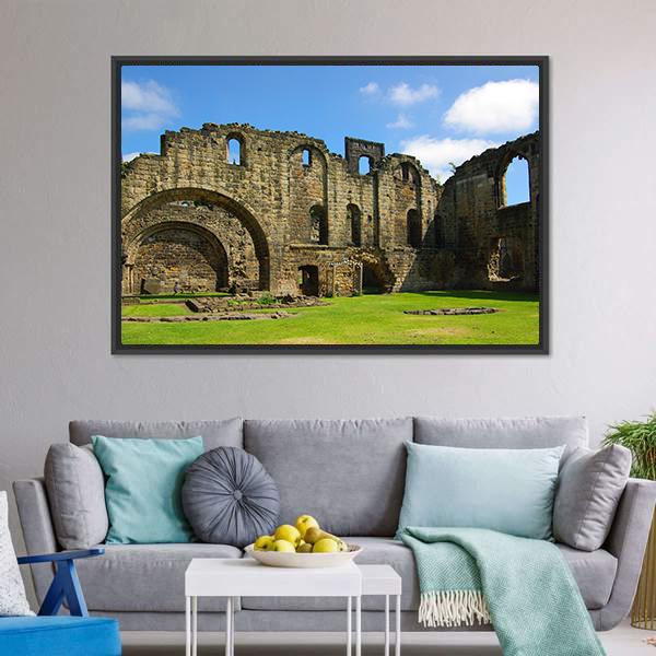 Kirkstall Abbey Canvas Wall Art-3 Horizontal-Gallery Wrap-25" x 16"-Tiaracle