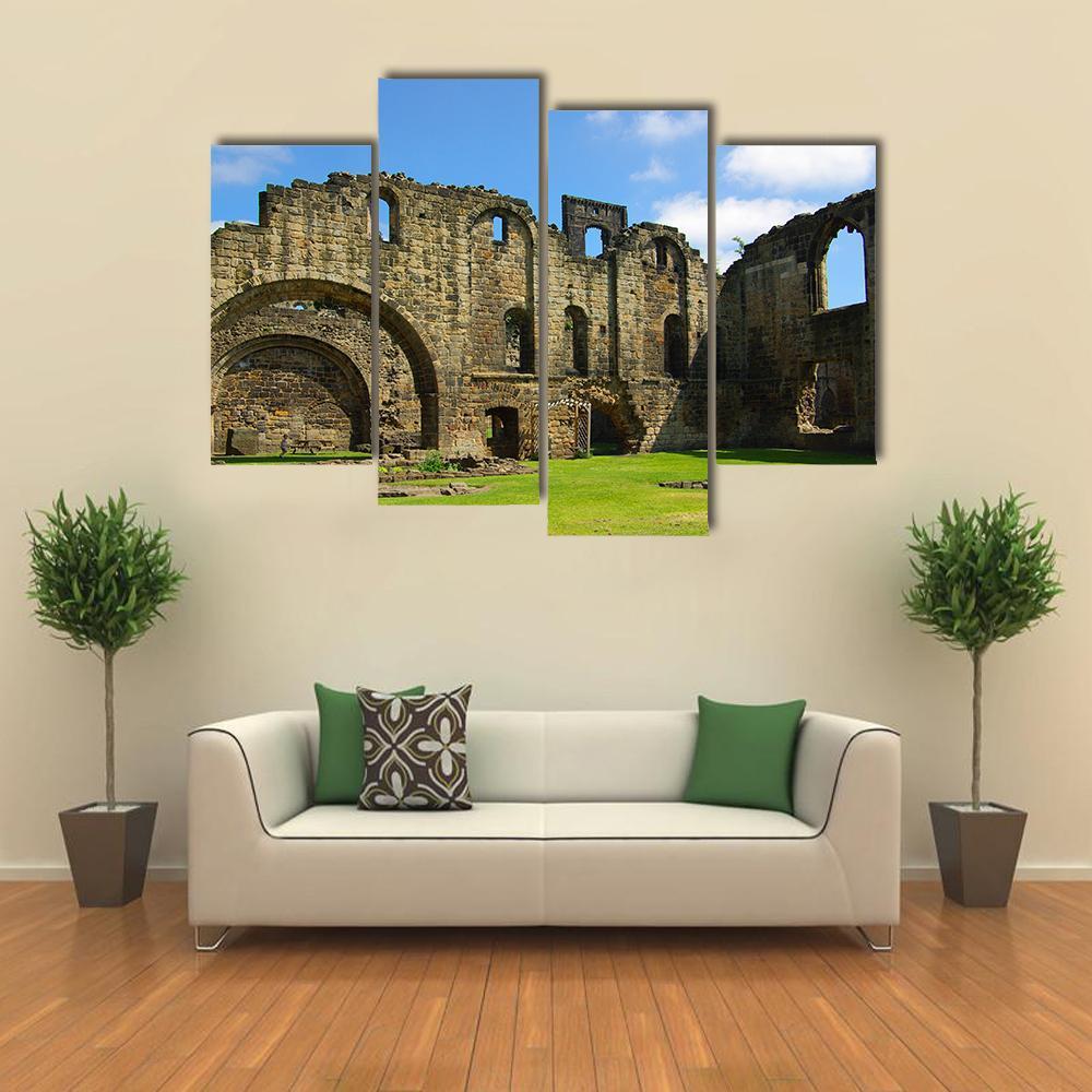 Kirkstall Abbey Canvas Wall Art-4 Pop-Gallery Wrap-50" x 32"-Tiaracle