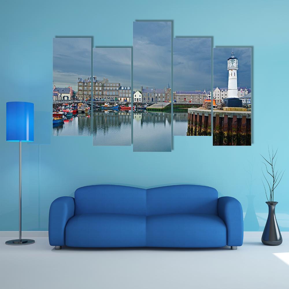Kirkwall Harbour Scotland Canvas Wall Art-5 Pop-Gallery Wrap-47" x 32"-Tiaracle