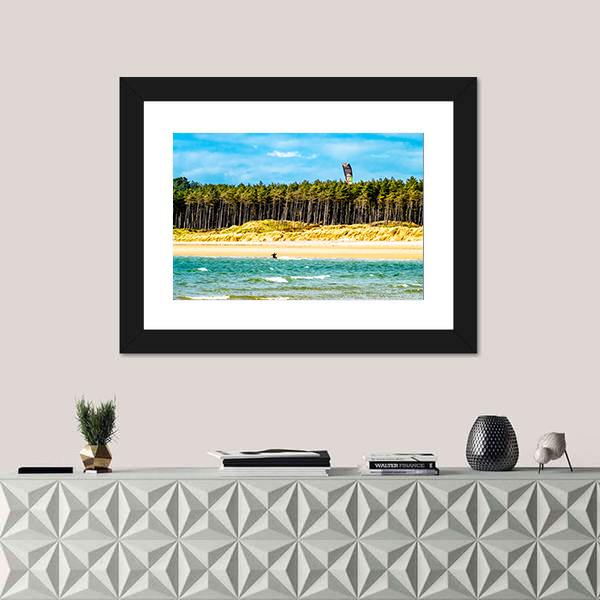 Kite Flyer Surfing Canvas Wall Art-1 Piece-Framed Print-20" x 16"-Tiaracle