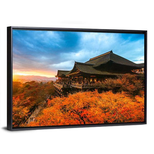 Kiyomizu Dera Temple Canvas Wall Art-3 Horizontal-Gallery Wrap-25" x 16"-Tiaracle