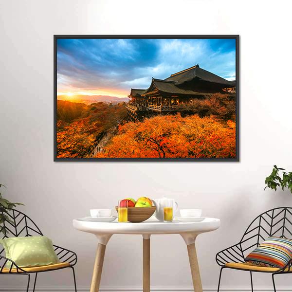 Kiyomizu Dera Temple Canvas Wall Art-3 Horizontal-Gallery Wrap-25" x 16"-Tiaracle