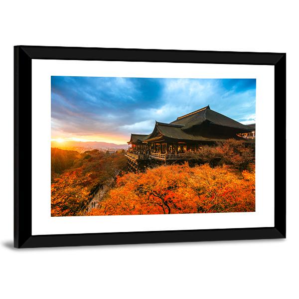 Kiyomizu Dera Temple Canvas Wall Art-3 Horizontal-Gallery Wrap-25" x 16"-Tiaracle