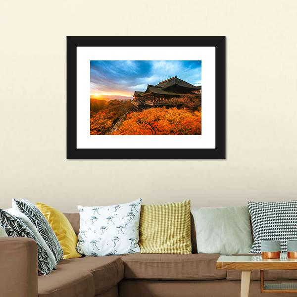 Kiyomizu Dera Temple Canvas Wall Art-3 Horizontal-Gallery Wrap-25" x 16"-Tiaracle