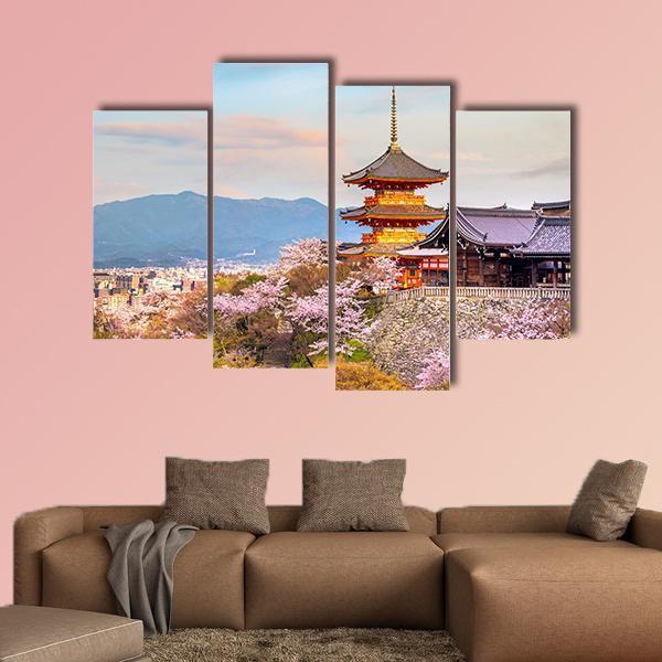 Kiyomizu Dera Temple Japan Canvas Wall Art-4 Pop-Gallery Wrap-50" x 32"-Tiaracle