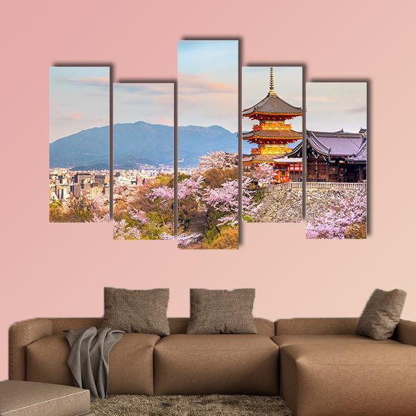 Kiyomizu Dera Temple Japan Canvas Wall Art-5 Pop-Gallery Wrap-47" x 32"-Tiaracle