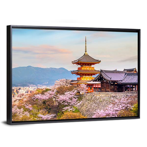 Kiyomizu Dera Temple Japan Canvas Wall Art-3 Horizontal-Gallery Wrap-25" x 16"-Tiaracle