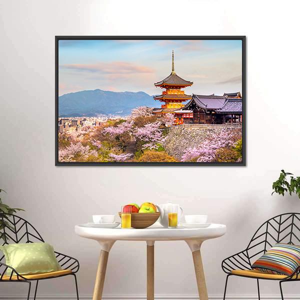 Kiyomizu Dera Temple Japan Canvas Wall Art-3 Horizontal-Gallery Wrap-25" x 16"-Tiaracle