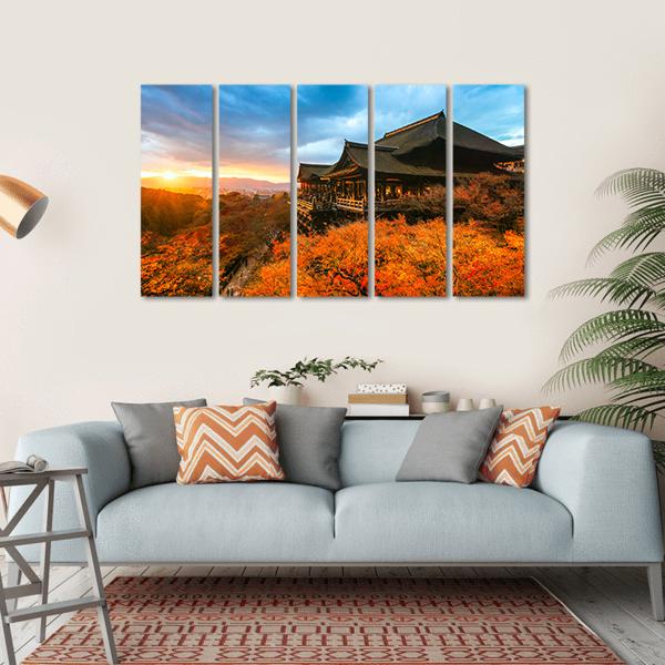 Kiyomizu Dera Temple Canvas Wall Art-5 Horizontal-Gallery Wrap-22" x 12"-Tiaracle