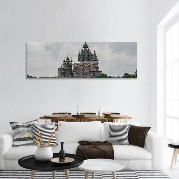 Kizhi Pogost In Russia Panoramic Canvas Wall Art-3 Piece-25" x 08"-Tiaracle