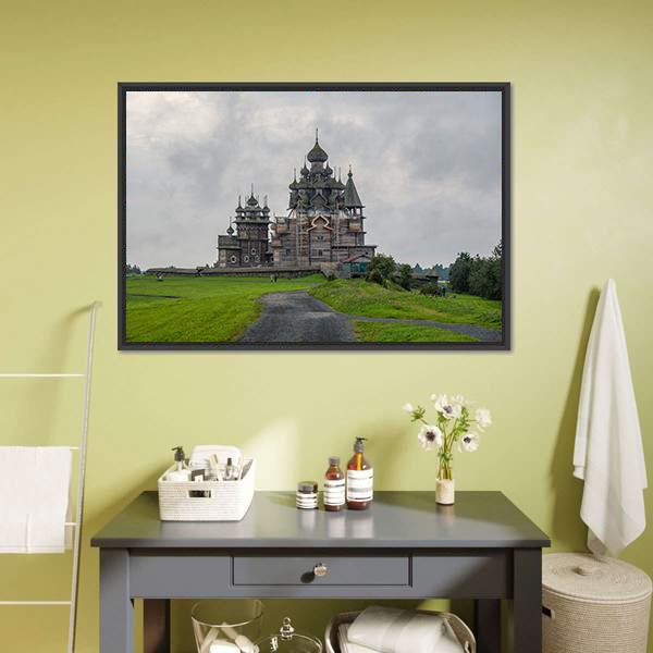 Kizhi Pogost In Russia Canvas Wall Art-1 Piece-Floating Frame-24" x 16"-Tiaracle