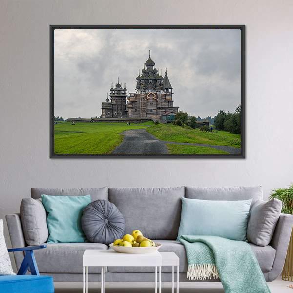 Kizhi Pogost In Russia Canvas Wall Art-3 Horizontal-Gallery Wrap-25" x 16"-Tiaracle