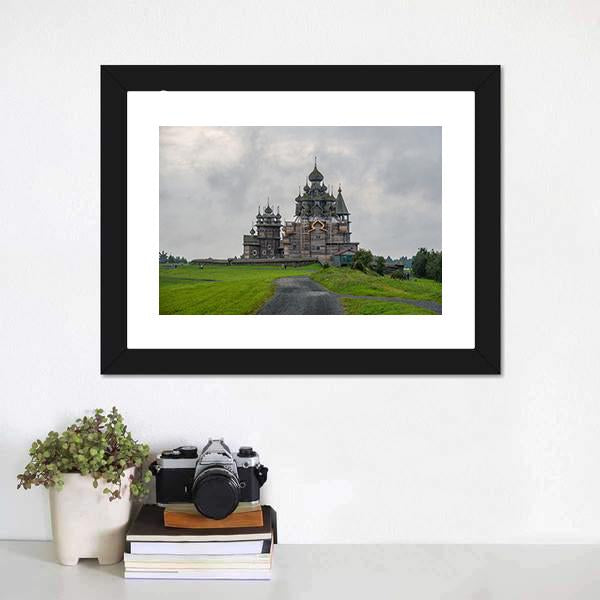 Kizhi Pogost In Russia Canvas Wall Art-1 Piece-Framed Print-20" x 16"-Tiaracle