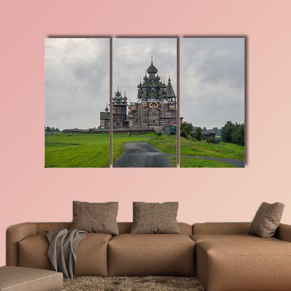 Kizhi Pogost In Russia Canvas Wall Art-3 Horizontal-Gallery Wrap-37" x 24"-Tiaracle