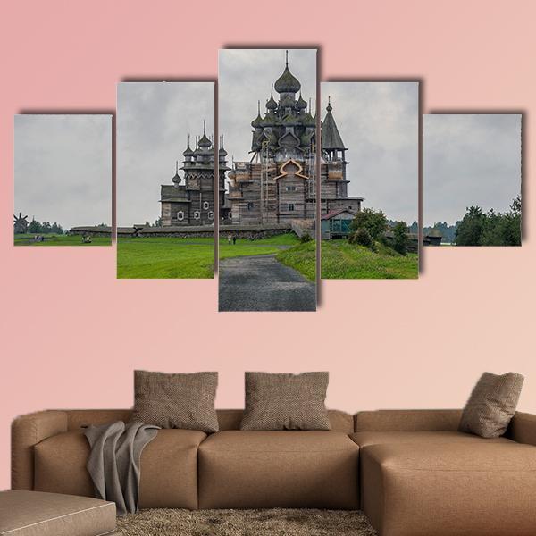 Kizhi Pogost In Russia Canvas Wall Art-5 Star-Gallery Wrap-62" x 32"-Tiaracle