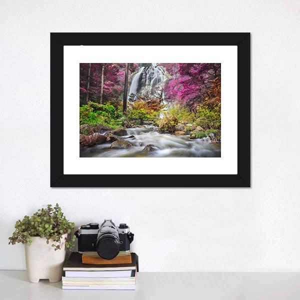 Klonglan Waterfall Thailand Canvas Wall Art-1 Piece-Framed Print-20" x 16"-Tiaracle