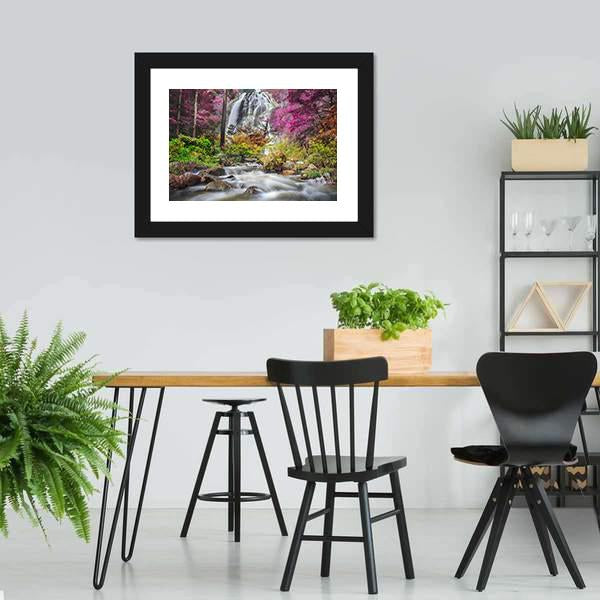 Klonglan Waterfall Thailand Canvas Wall Art-3 Horizontal-Gallery Wrap-25" x 16"-Tiaracle