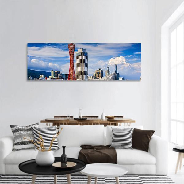 Japan City Skyline Panoramic Canvas Wall Art-1 Piece-36" x 12"-Tiaracle