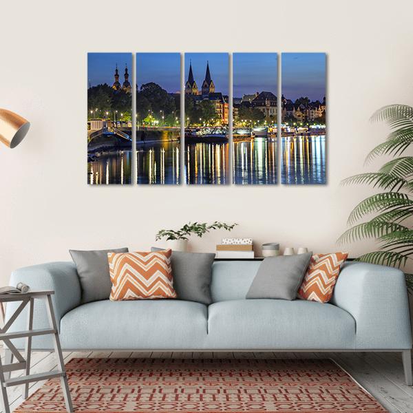 Koblenz Skyline Germany Canvas Wall Art-5 Horizontal-Gallery Wrap-22" x 12"-Tiaracle